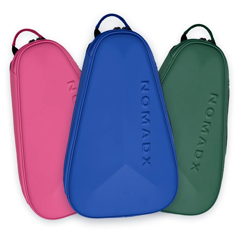 NomadX Small hard-shell padel backpacks in Hot Pink, Electric Blue and Forest Green