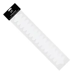 NomadX Toothed padel racket edge protector in Transparent, in retail packaging, diagonal view