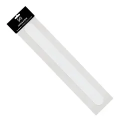 NomadX Round Edge Only padel racket protector in Cat Eye White, in retail packaging, diagonal view