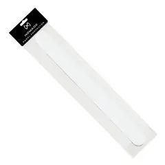 NomadX Round Edge Only padel racket protector in Transparent, in retail packaging, diagonal view