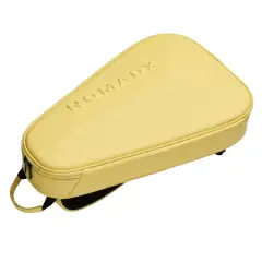NomadX Hardshell Padel Backpack in Butter Yellow, three quarter view from the opposite side