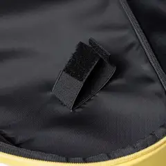 Inside the NomadX Hardshell Padel Backpack in Butter Yellow, hook-and-loop racket strap