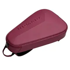 NomadX Hardshell Padel Backpack in Deep Burgundy, three quarter view from the opposite side