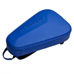NomadX Hardshell Padel Backpack in Electric Blue, three quarter view from the opposite side