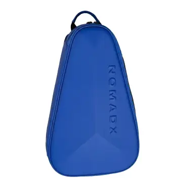 NomadX Hardshell Padel Backpack in Electric Blue, three quarter view