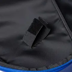 Inside the NomadX Hardshell Padel Backpack in Electric Blue, hook-and-loop racket strap