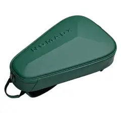 NomadX Hardshell Padel Backpack in Forest Green, three quarter view from the opposite side
