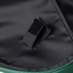 Inside the NomadX Hardshell Padel Backpack in Forest Green, hook-and-loop racket strap