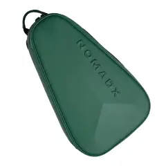 NomadX Hardshell Padel Backpack in Forest Green, side profile showing the shoulder straps