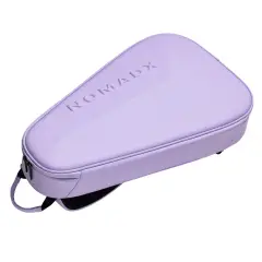 NomadX Hardshell Padel Backpack in Lilac Purple, three quarter view from the opposite side