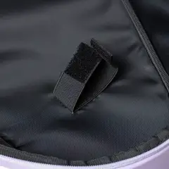 Inside the NomadX Hardshell Padel Backpack in Lilac Purple, hook-and-loop racket strap