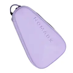 NomadX Hardshell Padel Backpack in Lilac Purple, side profile showing the shoulder straps