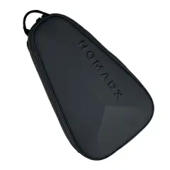 NomadX Hardshell Padel Backpack in Pitch Black, side profile showing the shoulder straps