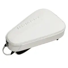 NomadX Hardshell Padel Backpack in Snow White, three quarter view from the opposite side