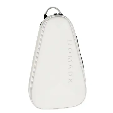 NomadX Hardshell Padel Backpack in Snow White, three quarter view