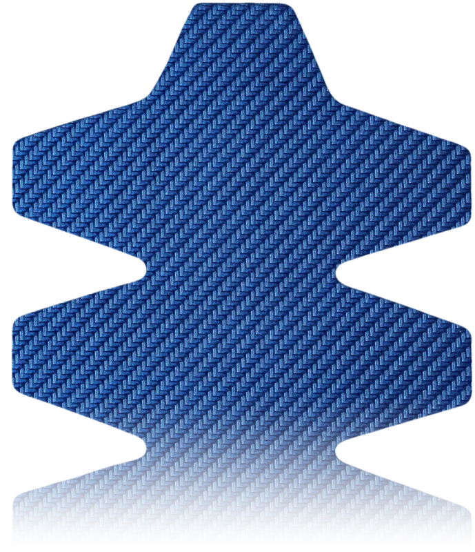 Toothed Frame Protector in Carbon Fibre Blue