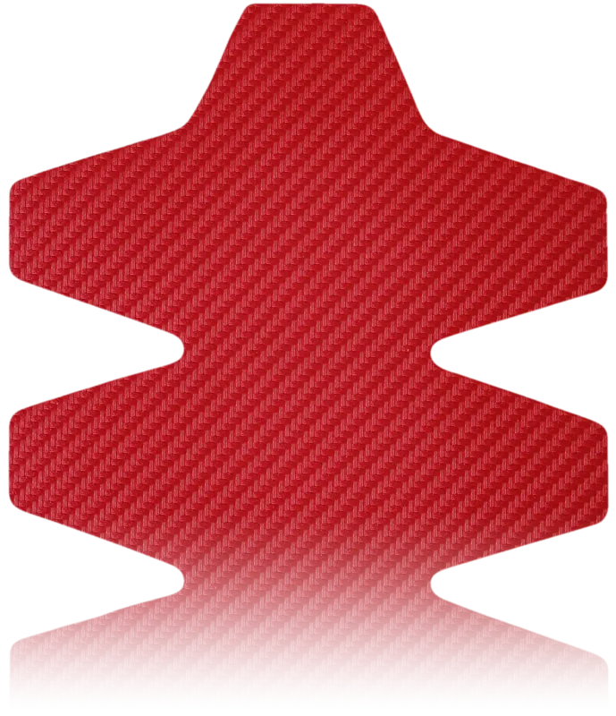 Toothed Frame Protector in Carbon Fibre Red