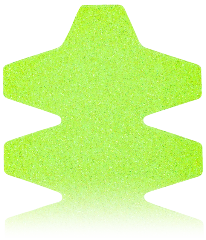Toothed Frame Protector in Glitter Neon Lime Yellow