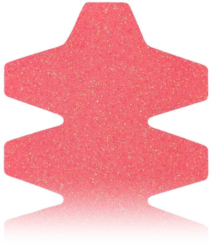 Toothed Frame Protector in Glitter Neon Peach